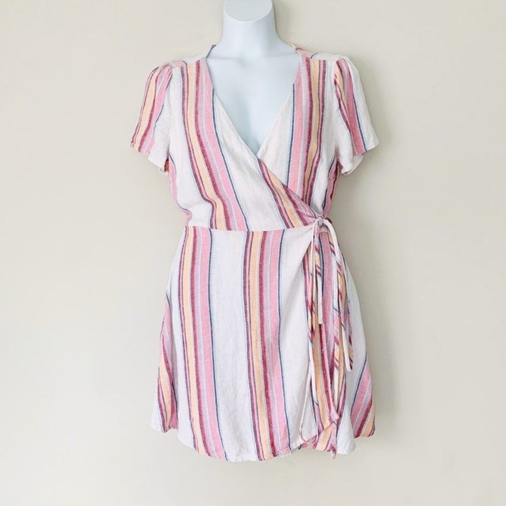 Forever 21 Linen Blend Wrap Dress